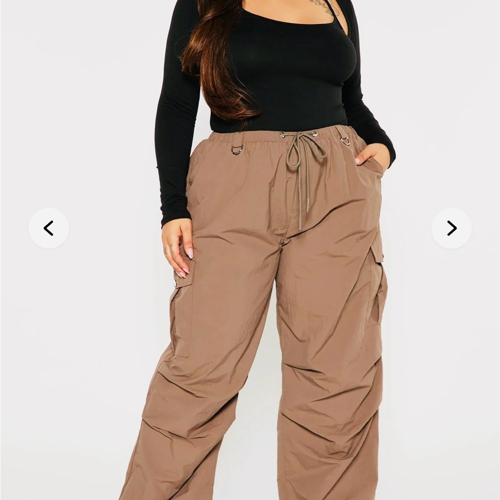 Fashion Nova Brown Wide Leg Cargo Pants